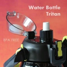 SHOTAY 1.5L/50.73oz Tritan Large Capacity Sport Water Bottle, Direct Drinking With Removable Straw, Can Be Used As Phone Holder, Fitness Water Cup - Black - View 5