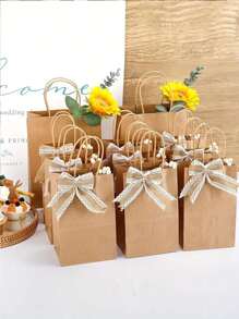 3 pièces Sacs en papier kraft marron, sacs en papier faits maison, un assortiment de 3 tailles avec poignées. Convient pour les entreprises, les courses, le de détail, les cadeaux de fête, l'emballage et l'utilisation dans la cuisine de la maison