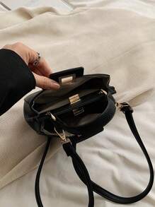Fashionable Commuter Bag Light Luxury Women's Bag Exquisite Crossbody Handheld Advanced And Versatile For Work - Black - View 6