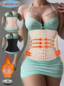 2 件透气穿孔腰部修身腰带，防小肚腩，13 个挂钩，束腰带，男女通用 - 彩色 - 查看 2