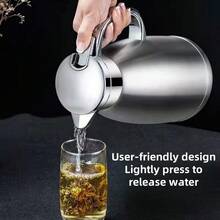 1 件不锈钢真空保温瓶，适用于水、茶、咖啡和其他饮料 - 銀色 - 查看 4