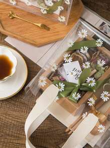 1 个透明 PVC 雏菊花朵印花礼品包装袋（不含丝带）、便携式透明手持礼品包装袋、适合伴娘、可爱雏菊图案节日用品手柄、婚礼礼品手提袋、促销、小型企业用品、购物袋、节日派对手提袋、生日派对礼品袋、工艺手提袋、圣诞节 - 彩色 - 查看 4