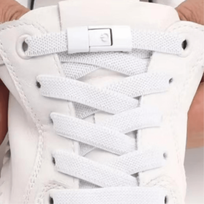Cadarço Elástico para tênis sem amarrar na cor Branco ideal para adultos e Crianças