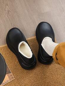 Men's Thick-Soled Plush Slippers With Thickened, Anti-Slip Warm Couple Slippers, Suitable For Indoor And Outdoor Use, Winter