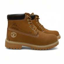 BOTA USO CASUAL ESTILO TIMBER LAND PIEL GENUINA NOBUK SUELA GRABADA DE HULE MASIZO - Camel - Ver 5