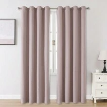1 tấm hoặc 2 tấm rèm cản sáng 100% tùy chọn, rèm vải lanh giả có họa tiết, rèm phòng khách, rèm cản sáng phòng ngủ, rèm cách nhiệt, rèm chống nước, rèm nền phòng ăn rạp hát tại nhà, có khoen trên cùng, chiều dài 84 inch, 72 inch, 63 inch, bộ 2 tấm có sẵn - Màu Hồng baby - Xem 24