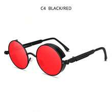 Kính thời trang Steampunk cổ điển, kính mắt tròn phong cách Gothic retro unisex, kính lái xe sành điệu phong cách punk dự tiệc - Nhiều màu - Xem 9