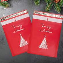 10pcs/20pcs 10x14" Poly Mailers With Holiday Tree Design, Self-Seal Envelopes, In-Line Skate Wheel Type, Durable PP Material For Secure Shipping And Packaging