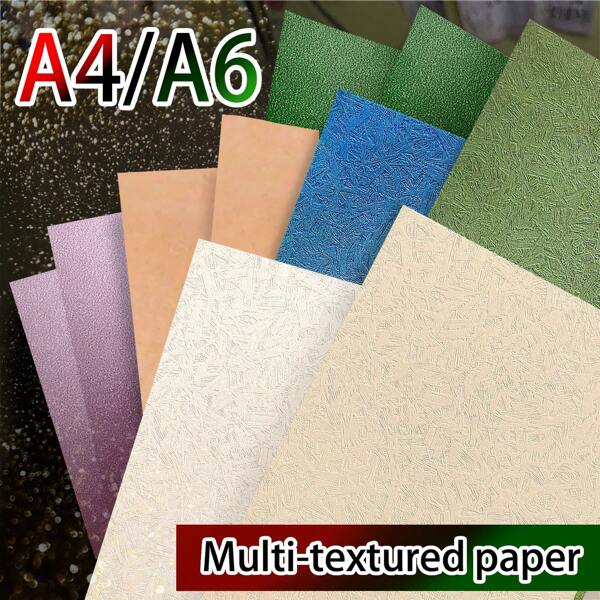 30/10/50 Sheets, A4/A6, Multi-Material Handmade Cardstock, Special Textured Paper, Pearlescent Paper, Kraft Paper, Handmade DIY Paper, Business Card, Invitation Card, Gift Wrapping, Christmas, New Year Decoration Gift Back To School