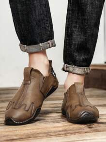 Men's Casual Slip-On Soft Bottom Loafers, Moccasin Style, British Slouchy Chunky Sneakers