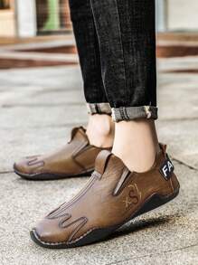 Men's Casual Slip-On Soft Bottom Loafers, Moccasin Style, British Slouchy Chunky Sneakers