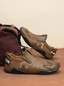 Men's Casual Slip-On Soft Bottom Loafers, Moccasin Style, British Slouchy Chunky Sneakers