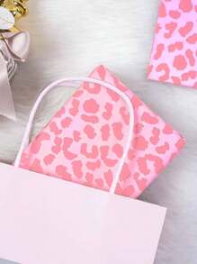 10 tờ giấy gói quà họa tiết da báo - Hồng - Xem 2