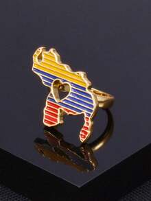 1 chiếc nhẫn vàng đính đá hoàn toàn, trang sức bản đồ trái tim, quà tặng hẹn hò tuyệt vời nhất, quà tặng Giáng sinh/Lễ tạ ơn - Vàng - Xem 10