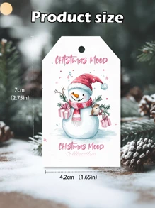 9/18/36pc Gepersonaliseerde Roze Winter Kerst Cadeau Labels, Gepersonaliseerde Tekst Vakantie Labels En Cadeau Zak Labels, Kerstman, Kerst Sneeuwman, Kerstboom Patroon Ontwerp, Kerstboom Labels