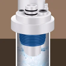 Kitchen Sink Triple Way Drain Pipe, Prevent Insects & Odor Sink Drainage Distributor Adapter - Blue and White - View 5
