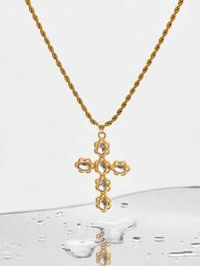 1 chiếc vòng cổ mặt dây chuyền nhiều lớp INS thời trang cá nhân hóa, mặt thánh giá Cubic Zirconia, thích hợp cho kỳ nghỉ, tiệc tùng, đeo hàng ngày, quà tặng Giáng sinh và ngày lễ cho phụ nữ - Nhiều màu - Xem 8