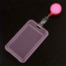 Set de porta tarjetas transparente con carrete de insignia retráctil, clip y llavero, adecuado para tarjetas de identificación de estudiantes/profesores, tarjeta llave, licencia de conducir