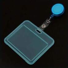 Set de porta tarjetas transparente con carrete de insignia retráctil, clip y llavero, adecuado para tarjetas de identificación de estudiantes/profesores, tarjeta llave, licencia de conducir