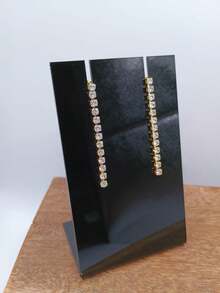 Riviera Wire Dangle Earrings With Zirconias, Gold Plated Semi-Jewelry - 金色 - 查看 3