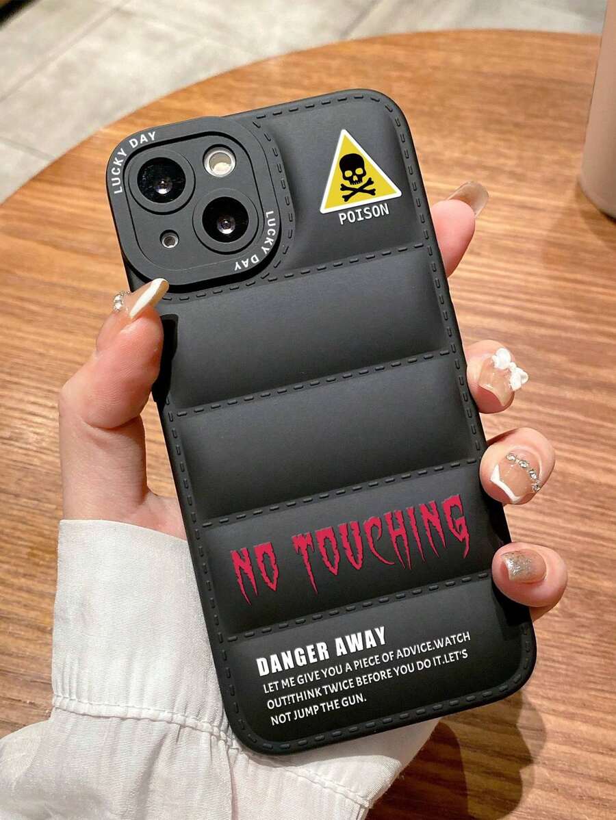1pc Padded Jacket Inspired TPU Mobile Phone Protective Case, Dust Proof Phone Cover