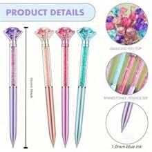 4 支闪亮水晶钻石圆珠笔 - 细尖、可伸缩、轻便 - 非常适合学校、办公室、圣诞节、婚礼、生日礼物 - 4 种颜色 - 多種顏色 - 查看 2