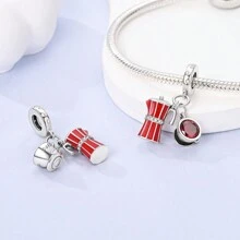 1Pc Silver Color Relaxing Time Exquisite Enamel Coffee Cup Book Coffee Pot Coffee Beans Pendant Charm Fit Snake Bracelet Necklace Beads For Diy Jewelry Making Women Jewellery Daily Wear Gift For Girl