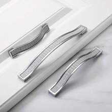 Fanruier 5pcs Elegant Rhinestone Crystal Drawer Handles - European Style Aluminum Alloy, Perfect For Kitchen Cabinets & Cupboards - Multicolor - View 9