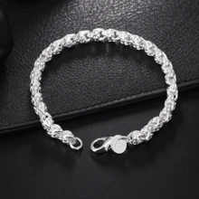 Brazalete de plata de ley 925 de estilo vintage bohemio, cadena elegante de lujo, sin chapado, joyería pura de plata para mujer, ideal para uso diario y regalo, adecuado para todas las estaciones - accesorio para el Día de Mardi Gras
