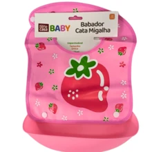 Silicone Baby Bib Crumb Catcher Waterproof Introduction To Food BLW Method Washable - 淺粉色 - 查看 1