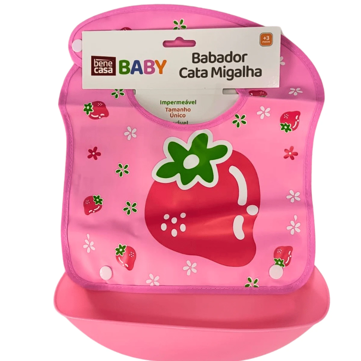 Silicone Baby Bib Crumb Catcher Waterproof Introduction To Food BLW Method Washable - 淺粉色 - 查看 1