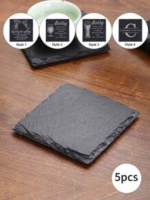 Personalized Stone Coasters, Engraved Drink Coasters, Wedding Gifts, Customized Slate Coasters, Letter Housewarming Gifts, Beverage Coasters, Desk Coasters, Gifts For Dad, Christmas & New Year Gifts,Brunch-Ready,Chic Design - Square (10*10cm) - View 13