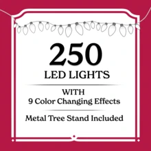 6.5 Ft Pre-Lit Flocked Frisco Pine Artificial Christmas Tree With 250 Color-Changing LED Lights And Stand