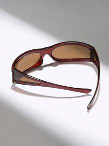 1pair Y2K Style Acrylic Halloween Fashion Glasses For Women Beach Accessories For Women Glasses Shades For Summer Beach Vacation,Outdoor,Travel - 紅色 - 查看 3