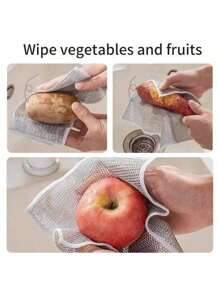 5pz Paño De Limpieza 12 cm, Malla De Alambre Plateada Antirrayas Para Húmedo Y Seco, Trapos Reutilizables Para Lavar Platos, Toallas De Cocina, Lavado De Platos, Fregaderos, Encimeras, Superficies De Cocinas, Herramientas De Limpieza.