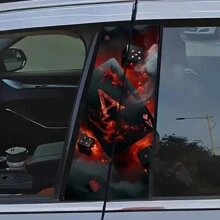 一对扑克汽车贴纸 - 卡通主题 PVC B 柱贴纸、防水 A 板和骰子设计、车身装饰用 B 柱贴纸、防刮盖、通用车辆图案 - 均碼 - 查看 8