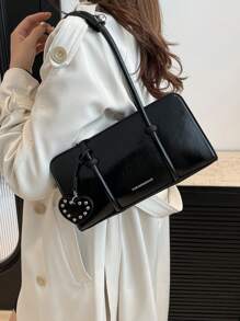 Leather Shoulder Bag For Women Designer Ladies Underarm Bag Work Tote Handbag Purse - Black - View 6