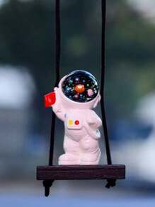 1pc Cute Astronaut Hanging Statue, White Resin Cartoon Swing Decoration, Multifunctional Indoor And Outdoor Hanging Decoration Accessories, Car Rearview Mirror Pendant, Backpack, Keys, Romantic Decoration For Men And Women's Cars, Birthdays, Valentine's Day, Mother's Day, Small Gifts,Home Decor ,Room Decor,Wall Decor Graduation - Multicolor - View 5