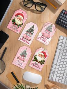 9/18/36pc Gepersonaliseerde Roze Winter Kerst Cadeau Labels, Gepersonaliseerde Tekst Vakantie Labels En Cadeau Zak Labels, Kerstman, Kerst Sneeuwman, Kerstboom Patroon Ontwerp, Kerstboom Labels