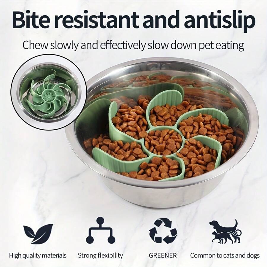 Silicone SlowFood Dog Bowl AntiSuffocation Pet Food Dispenser, Non