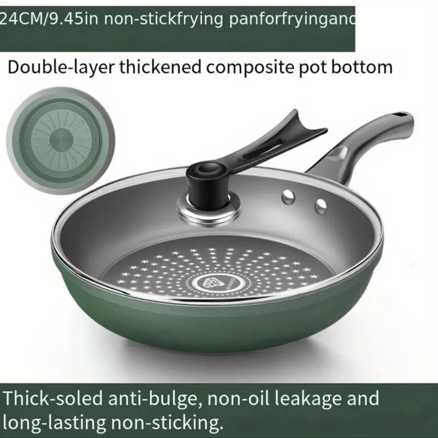 Crystal Drill NonStick Frying Pan Pan With Cover Baby Pan With