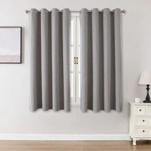 1 件或 2 件遮光窗帘，仿亚麻纹理窗帘，客厅/卧室窗帘，隔热窗帘，防水窗帘，家庭影院餐厅背景窗帘，2 片套装可选，长度可选 84 英寸、72 英寸、63 英寸 - 淺灰色 - 查看 20