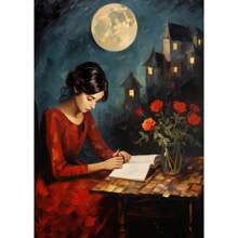 1 件复古优雅女士读书阅读女人帆布画墙艺术海报乡村风格黑暗学院女孩房间家居装饰画无框