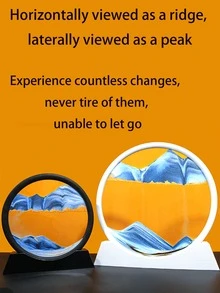 1件7英寸流动沙画液体动感，无需用电，创意生日、圣诞节、万圣节、复活节礼物，深海沙景流沙画，动态沙画图片，3D彩色流沙装饰流沙艺术盘，流沙画，圆形玻璃流沙相框瀑布，效果桌面艺术摆件，适合居家办公摆放， - 彩色 - 查看 12