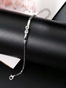 1 chiếc Vòng tay hạt trang trí có thể điều chỉnh bằng bạc Sterling 925 biểu tượng vô cực CZ sang trọng, 2,9g/0,10oz, Quà tặng trang sức thời trang thanh lịch cho phụ nữ, gia đình và bạn bè vào ngày sinh nhật, tiệc tùng, đeo hàng ngày - Bạc - Xem 6