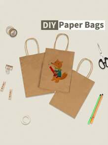 3 pièces Sacs en papier kraft marron, sacs en papier faits maison, un assortiment de 3 tailles avec poignées. Convient pour les entreprises, les courses, le de détail, les cadeaux de fête, l'emballage et l'utilisation dans la cuisine de la maison