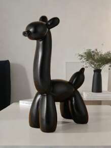 1 件创意有趣的气球狗雕塑，现代艺术蹲着的气球狗动物装饰雕像，适用于室内客厅、农舍、卧室、办公室、橱柜、架子装饰最佳礼物