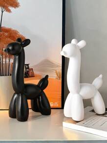 1 件创意有趣的气球狗雕塑，现代艺术蹲着的气球狗动物装饰雕像，适用于室内客厅、农舍、卧室、办公室、橱柜、架子装饰最佳礼物