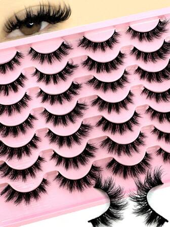 14 Paar Manga Wimpern Künstliche Nerz Wimpern Katzenaugen Wimpern Natürliche Volumen Falsche Wimpern Wimpernverlängerung Reiseaccessoires Make-up Tools