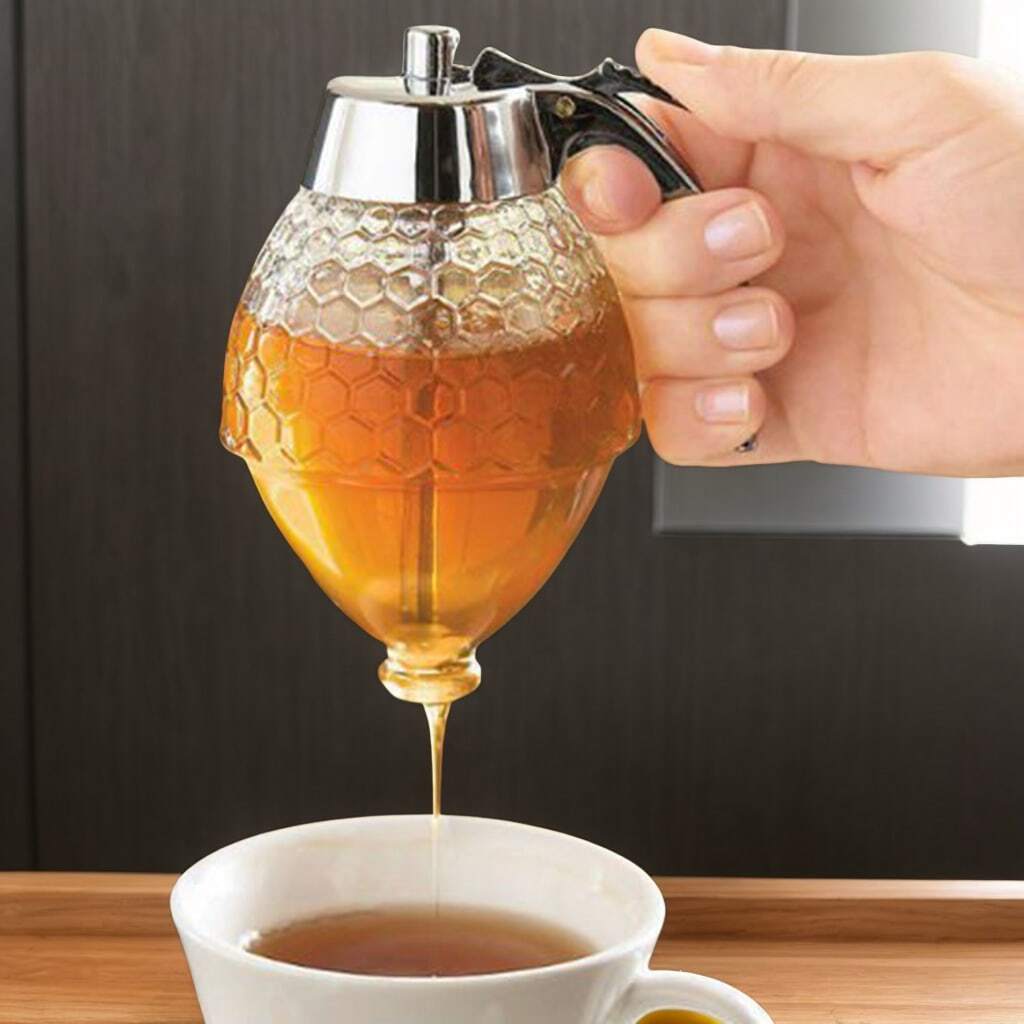 Honey Dispenser Pot à Miel Avec Poignée 300 Ml Pot Distributeur De Miel En Distributeur De Miel En Verre